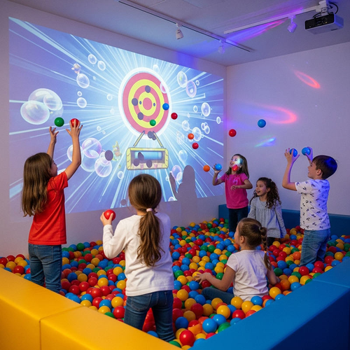 Projecteur de jeux interactif de balles de fracas Tout en un appareil pour parc d'attractions pour enfants
