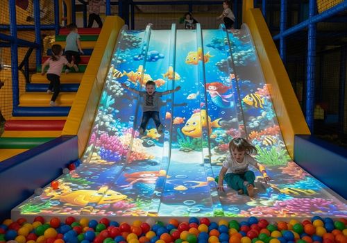 Dernières nouvelles de l'entreprise Comment la projection interactive rend possible la projection de diapositives, la destruction de murs et de sable: créer des expériences magiques dans les terrains de jeux