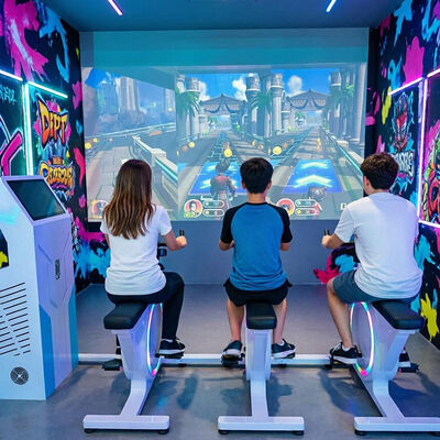 Qualité Nouvelle Arrivée Machine de Jeu de Vélo Interactif pour Enfants VR Vélo d'Exercice Dynamique avec Projecteur usine