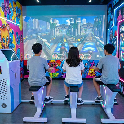 Bon prix Fitness virtuel Vélo à roulement Sensor de mouvement interactif Résistant stationnaire Vélo à vélo Écran de projection Machine de sport en ligne