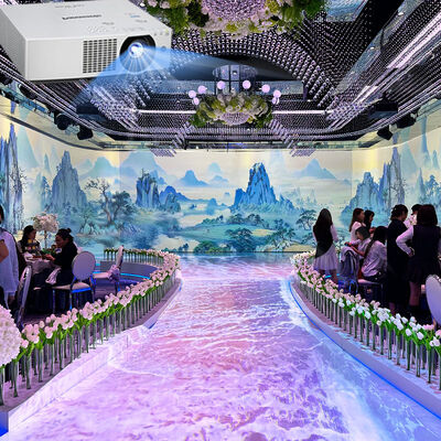 Qualité Projecteur holographique interactif immersif 5200 lumens, résolution 1920*1200, 20 canaux pour restaurants usine