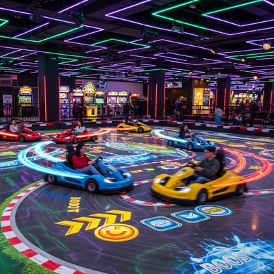 Bon prix Kart de combat électrique d'intérieur de jeu de course de Go-Kart de projection interactive immersive pour le parc d'attractions en ligne