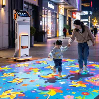 Qualité Projecteur interactif au sol de 4100 lumens avec détection radar et roulettes pour machine de projection interactive au sol mobile Usine