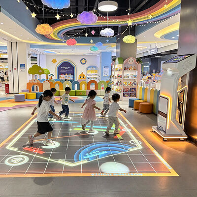 Qualité Projecteur interactif au sol avec jeux de mathématiques, d'anglais et de formes, détection radar, roues pivotantes, système de projection interactive au sol Usine